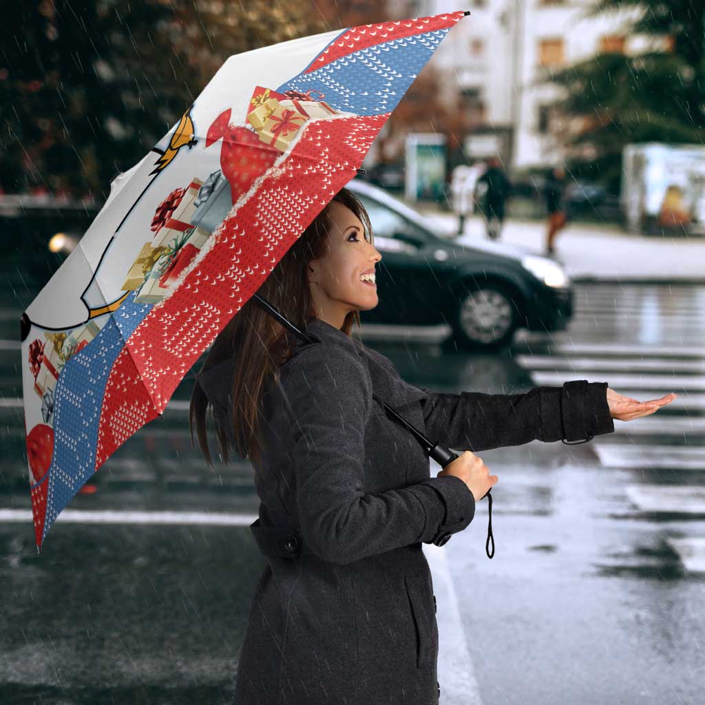 Personalised Puffin Iceland Christmas Umbrella Merry Xmas Winter Vibes - Wonder Print Shop