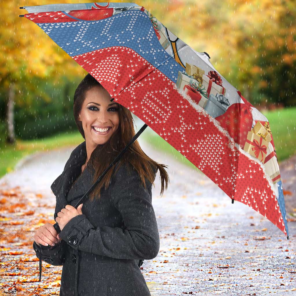 Personalised Puffin Iceland Christmas Umbrella Merry Xmas Winter Vibes - Wonder Print Shop