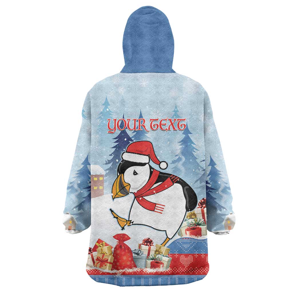 Personalised Puffin Iceland Christmas Wearable Blanket Hoodie Merry Xmas Winter Vibes - Wonder Print Shop