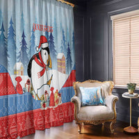 Personalised Puffin Iceland Christmas Window Curtain Merry Xmas Winter Vibes - Wonder Print Shop