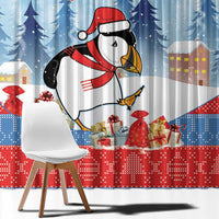 Personalised Puffin Iceland Christmas Window Curtain Merry Xmas Winter Vibes - Wonder Print Shop