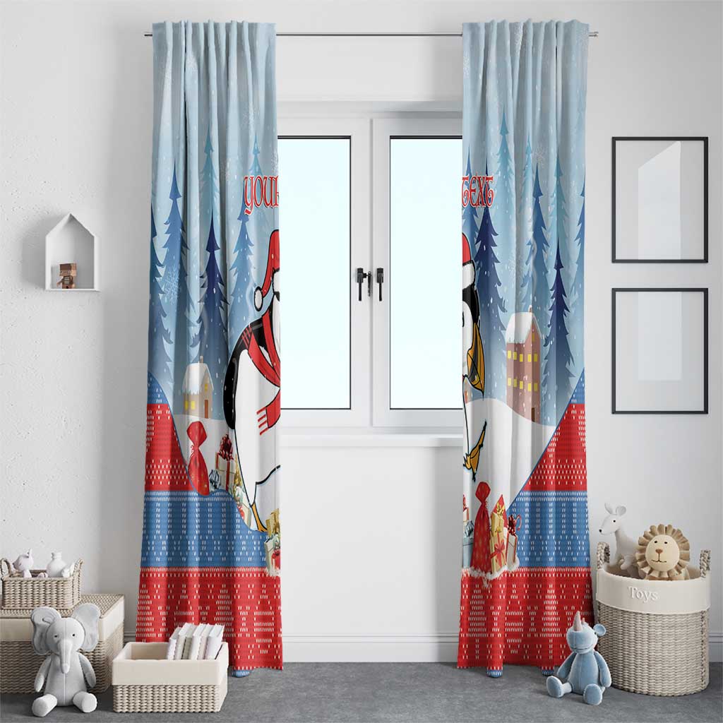 Personalised Puffin Iceland Christmas Window Curtain Merry Xmas Winter Vibes - Wonder Print Shop