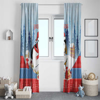 Personalised Puffin Iceland Christmas Window Curtain Merry Xmas Winter Vibes - Wonder Print Shop