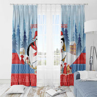 Personalised Puffin Iceland Christmas Window Curtain Merry Xmas Winter Vibes - Wonder Print Shop