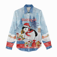 Personalised Puffin Iceland Christmas Women Casual Shirt Merry Xmas Winter Vibes - Wonder Print Shop