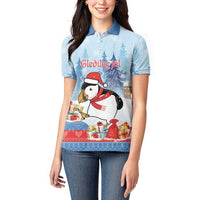 Personalised Puffin Iceland Christmas Women Polo Shirt Merry Xmas Winter Vibes - Wonder Print Shop