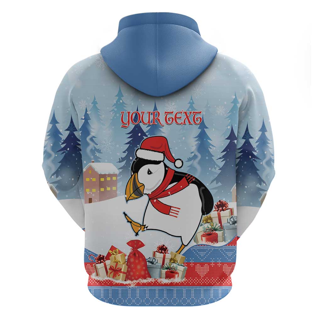 Personalised Puffin Iceland Christmas Zip Hoodie Merry Xmas Winter Vibes - Wonder Print Shop