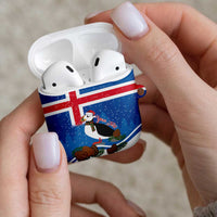 Personalised Iceland Christmas AirPods Case Puffin Santa Winter Flag Style - Wonder Print Shop