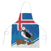 Personalised Iceland Christmas Apron Puffin Santa Winter Flag Style - Wonder Print Shop