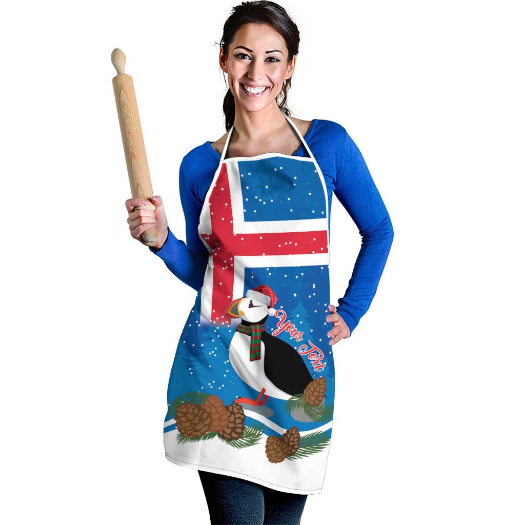 Personalised Iceland Christmas Apron Puffin Santa Winter Flag Style - Wonder Print Shop