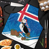 Personalised Iceland Christmas Apron Puffin Santa Winter Flag Style - Wonder Print Shop