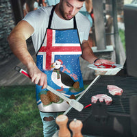 Personalised Iceland Christmas Apron Puffin Santa Winter Flag Style - Wonder Print Shop