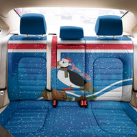 Personalised Iceland Christmas Back Car Seat Cover Puffin Santa Winter Flag Style - Wonder Print Shop