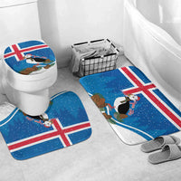 Personalised Iceland Christmas Bathroom Set Puffin Santa Winter Flag Style - Wonder Print Shop