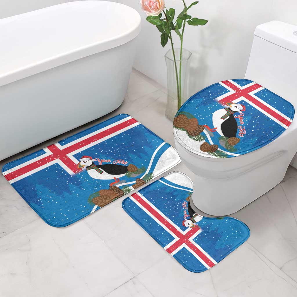 Personalised Iceland Christmas Bathroom Set Puffin Santa Winter Flag Style - Wonder Print Shop