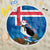 Personalised Iceland Christmas Beach Blanket Puffin Santa Winter Flag Style - Wonder Print Shop