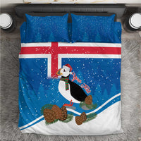Personalised Iceland Christmas Bedding Set Puffin Santa Winter Flag Style - Wonder Print Shop