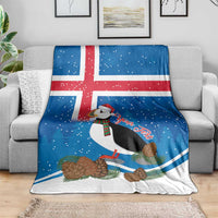 Personalised Iceland Christmas Blanket Puffin Santa Winter Flag Style - Wonder Print Shop