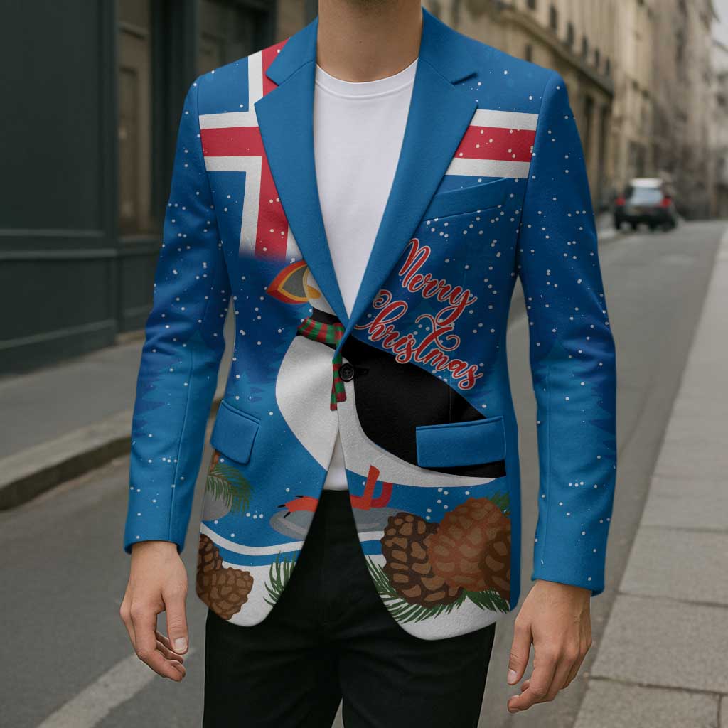 Personalised Iceland Christmas Blazer Puffin Santa Winter Flag Style - Wonder Print Shop
