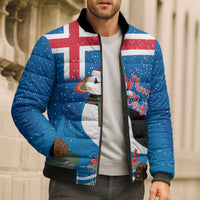 Personalised Iceland Christmas Bomber Puffer Jacket Puffin Santa Winter Flag Style - Wonder Print Shop