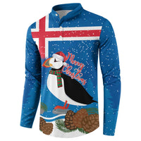Personalised Iceland Christmas Button Sweatshirt Puffin Santa Winter Flag Style - Wonder Print Shop