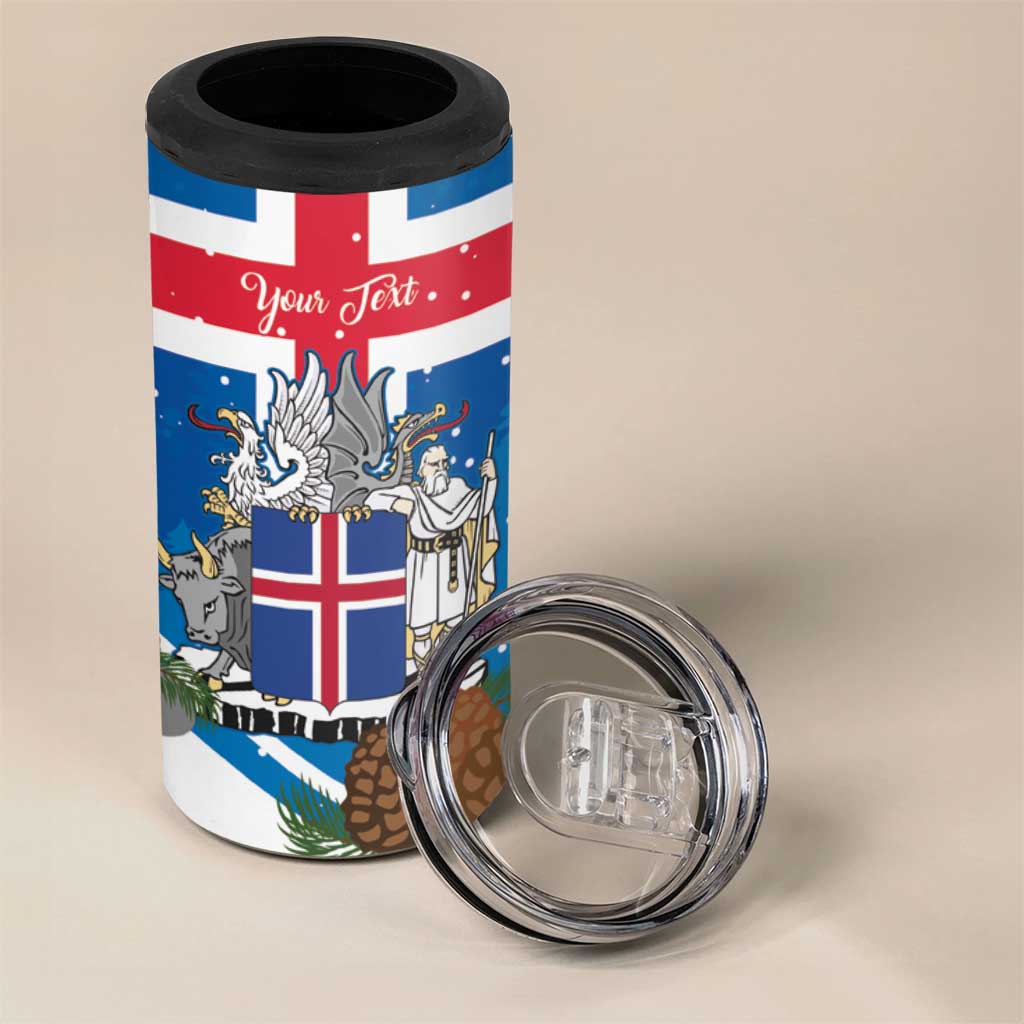 Personalised Iceland Christmas 4 in 1 Can Cooler Tumbler Puffin Santa Winter Flag Style - Wonder Print Shop