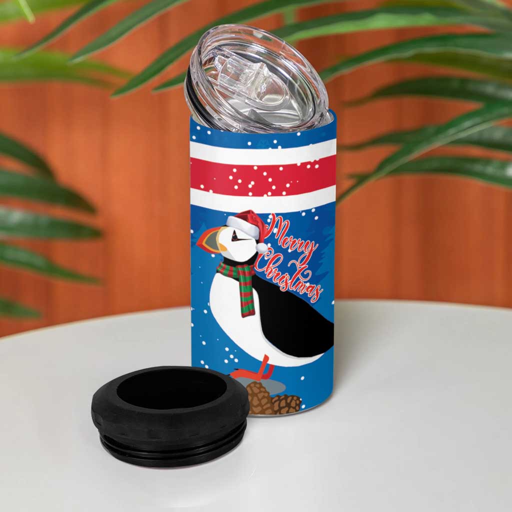 Personalised Iceland Christmas 4 in 1 Can Cooler Tumbler Puffin Santa Winter Flag Style - Wonder Print Shop
