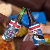 Personalised Iceland Christmas 4 in 1 Can Cooler Tumbler Puffin Santa Winter Flag Style - Wonder Print Shop