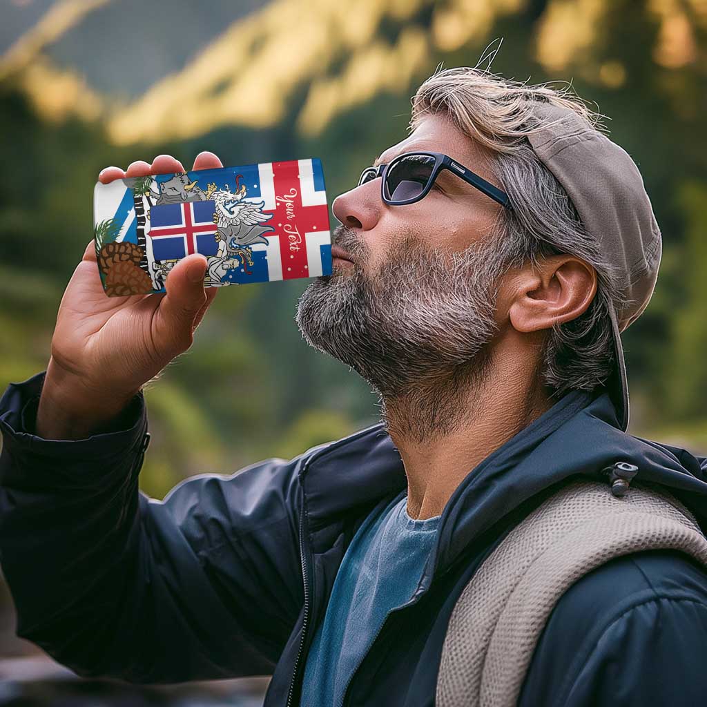 Personalised Iceland Christmas 4 in 1 Can Cooler Tumbler Puffin Santa Winter Flag Style - Wonder Print Shop