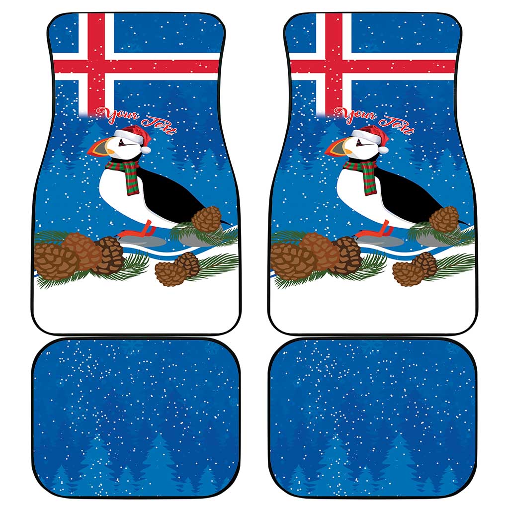 Personalised Iceland Christmas Car Mats Puffin Santa Winter Flag Style - Wonder Print Shop