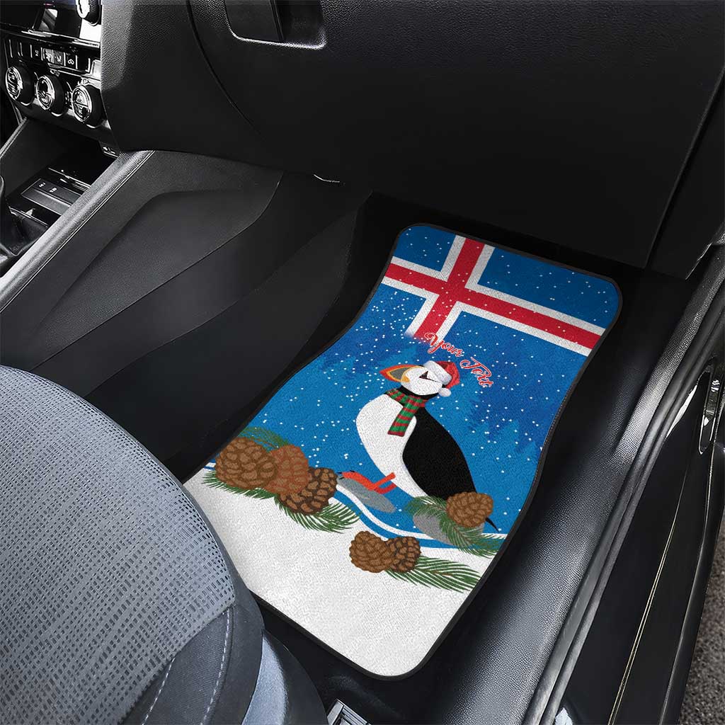 Personalised Iceland Christmas Car Mats Puffin Santa Winter Flag Style - Wonder Print Shop