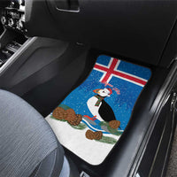 Personalised Iceland Christmas Car Mats Puffin Santa Winter Flag Style - Wonder Print Shop