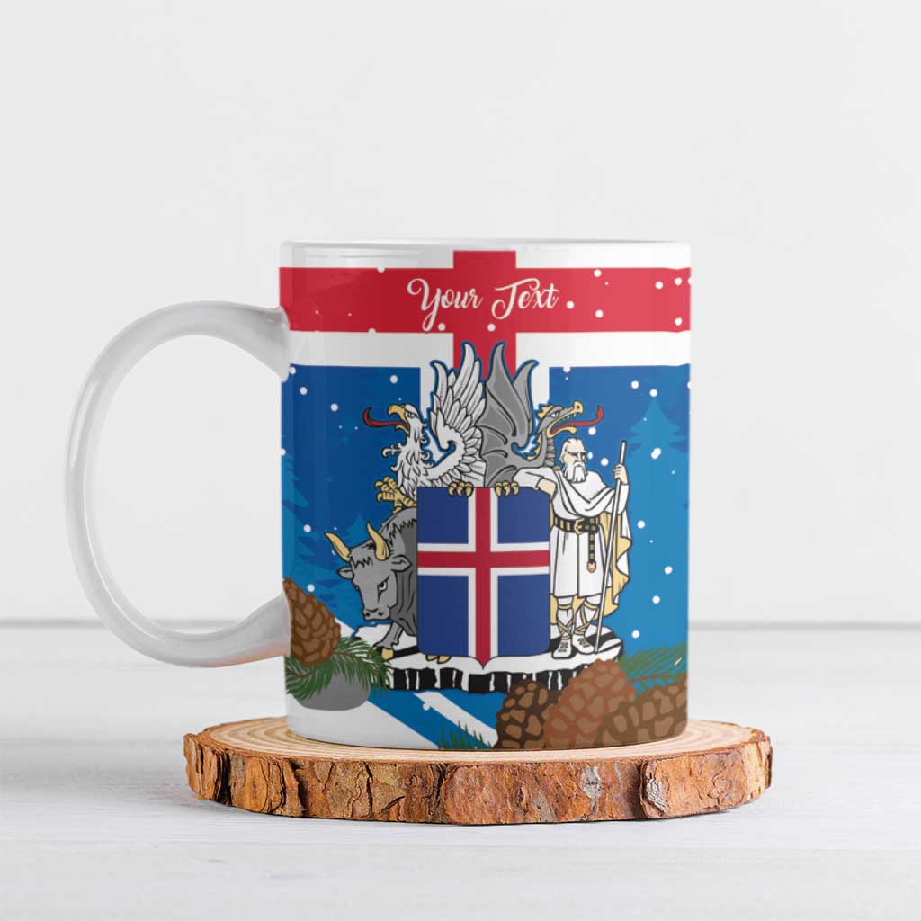 Personalised Iceland Christmas Ceramic Mug Puffin Santa Winter Flag Style - Wonder Print Shop