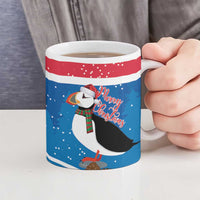 Personalised Iceland Christmas Ceramic Mug Puffin Santa Winter Flag Style - Wonder Print Shop