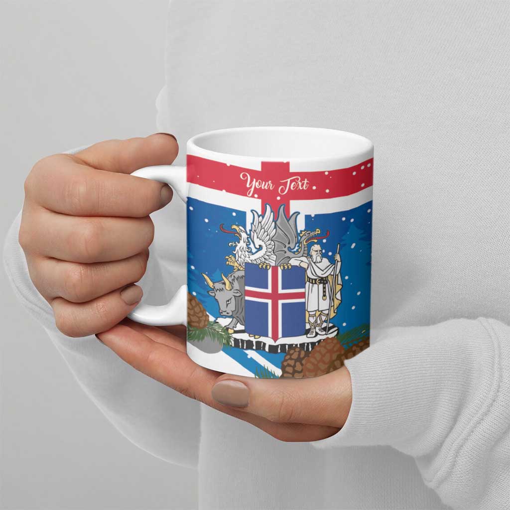 Personalised Iceland Christmas Ceramic Mug Puffin Santa Winter Flag Style - Wonder Print Shop