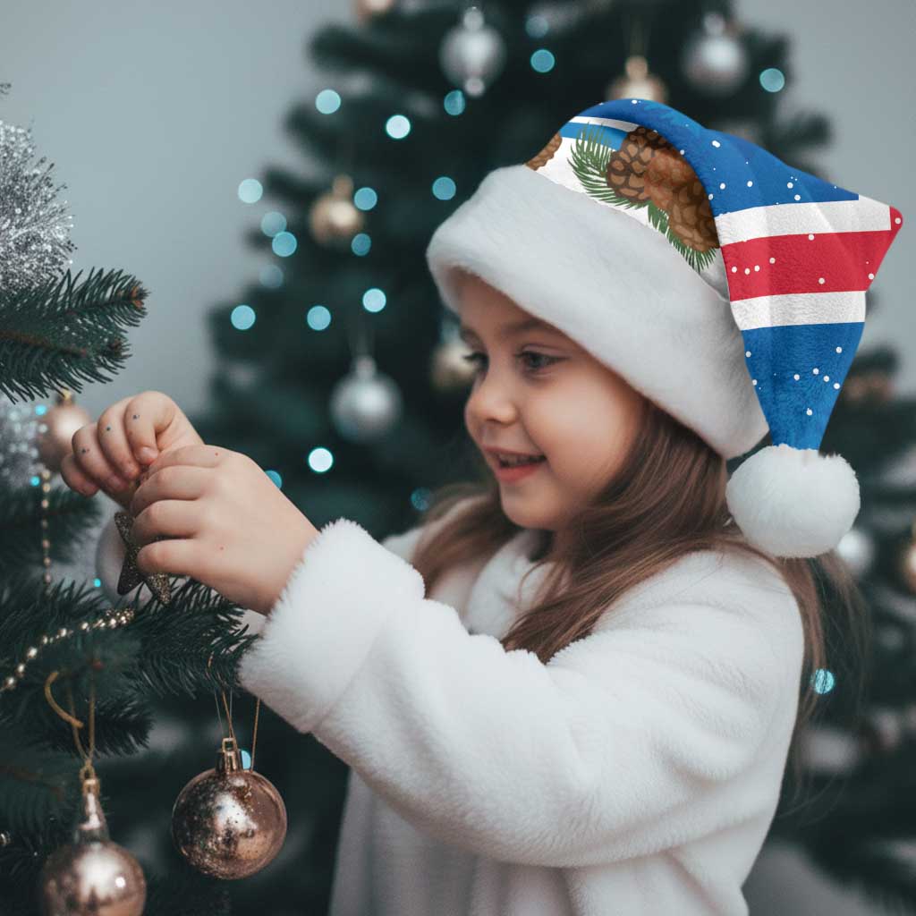 Personalised Iceland Christmas Santa Hat Puffin Santa Winter Flag Style - Wonder Print Shop