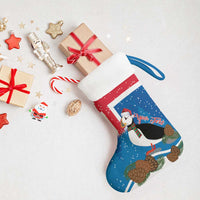Personalised Iceland Christmas Stocking Puffin Santa Winter Flag Style - Wonder Print Shop