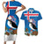 Personalised Iceland Christmas Couples Matching Short Sleeve Bodycon Dress and Hawaiian Shirt Puffin Santa Winter Flag Style - Wonder Print Shop