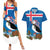 Personalised Iceland Christmas Couples Matching Summer Maxi Dress and Hawaiian Shirt Puffin Santa Winter Flag Style - Wonder Print Shop
