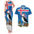 Personalised Iceland Christmas Couples Matching Tank Maxi Dress and Hawaiian Shirt Puffin Santa Winter Flag Style - Wonder Print Shop