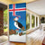 Personalised Iceland Christmas Door Cover Puffin Santa Winter Flag Style - Wonder Print Shop
