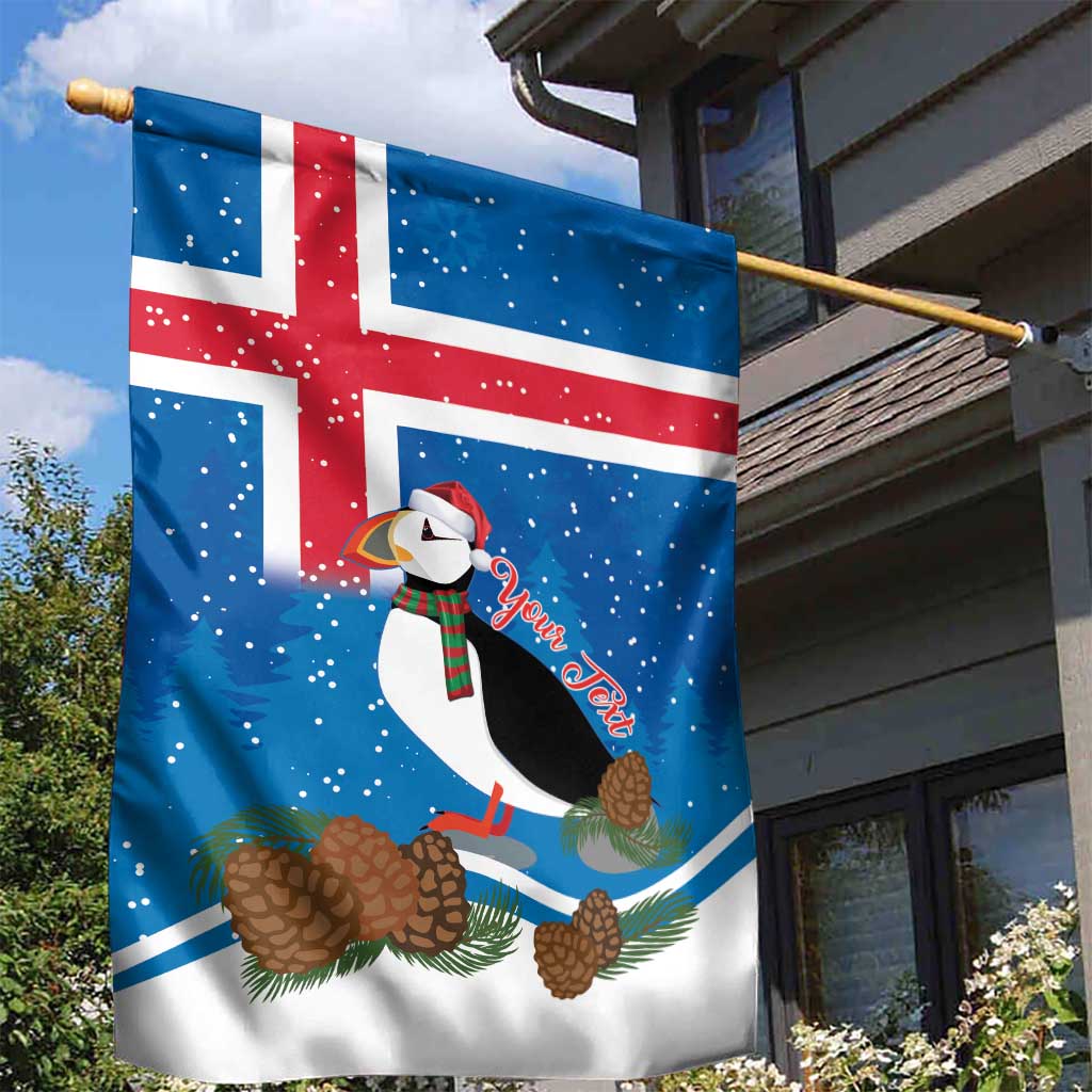 Personalised Iceland Christmas Garden Flag Puffin Santa Winter Flag Style - Wonder Print Shop