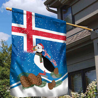 Personalised Iceland Christmas Garden Flag Puffin Santa Winter Flag Style - Wonder Print Shop