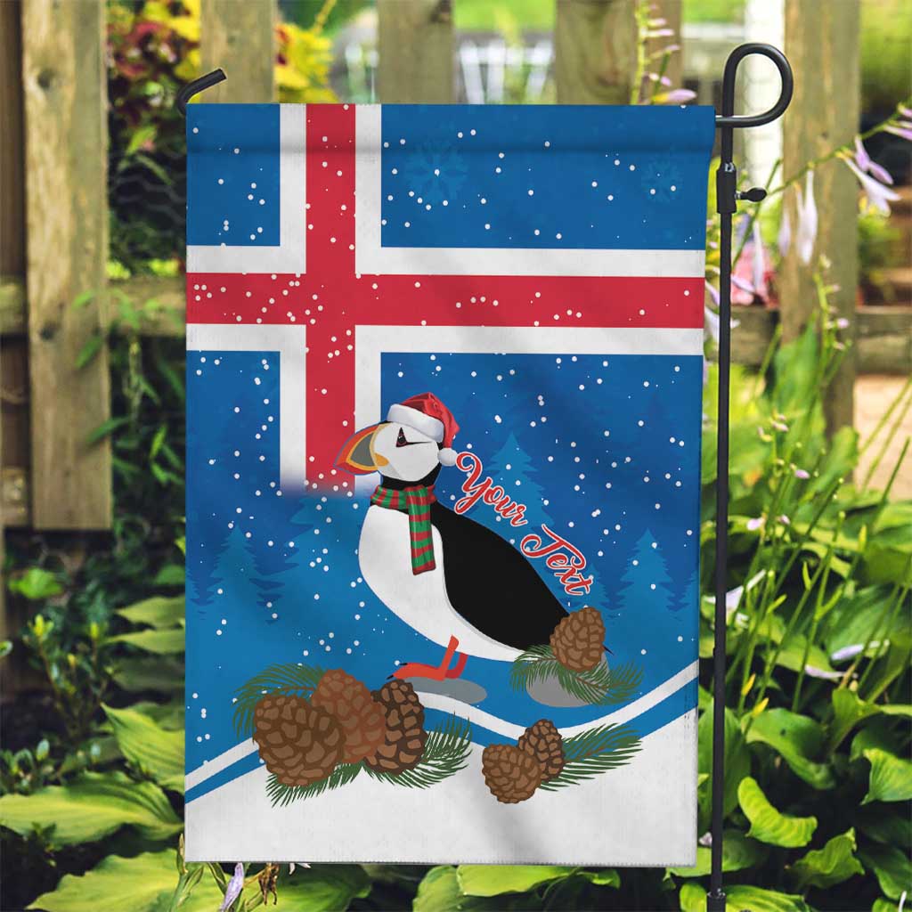 Personalised Iceland Christmas Garden Flag Puffin Santa Winter Flag Style - Wonder Print Shop