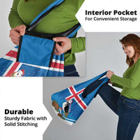 Personalised Iceland Christmas Grocery Bag Puffin Santa Winter Flag Style - Wonder Print Shop