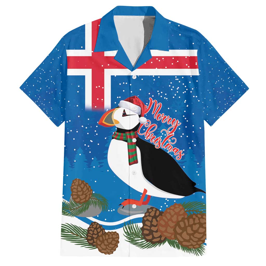 Personalised Iceland Christmas Hawaiian Shirt Puffin Santa Winter Flag Style - Wonder Print Shop