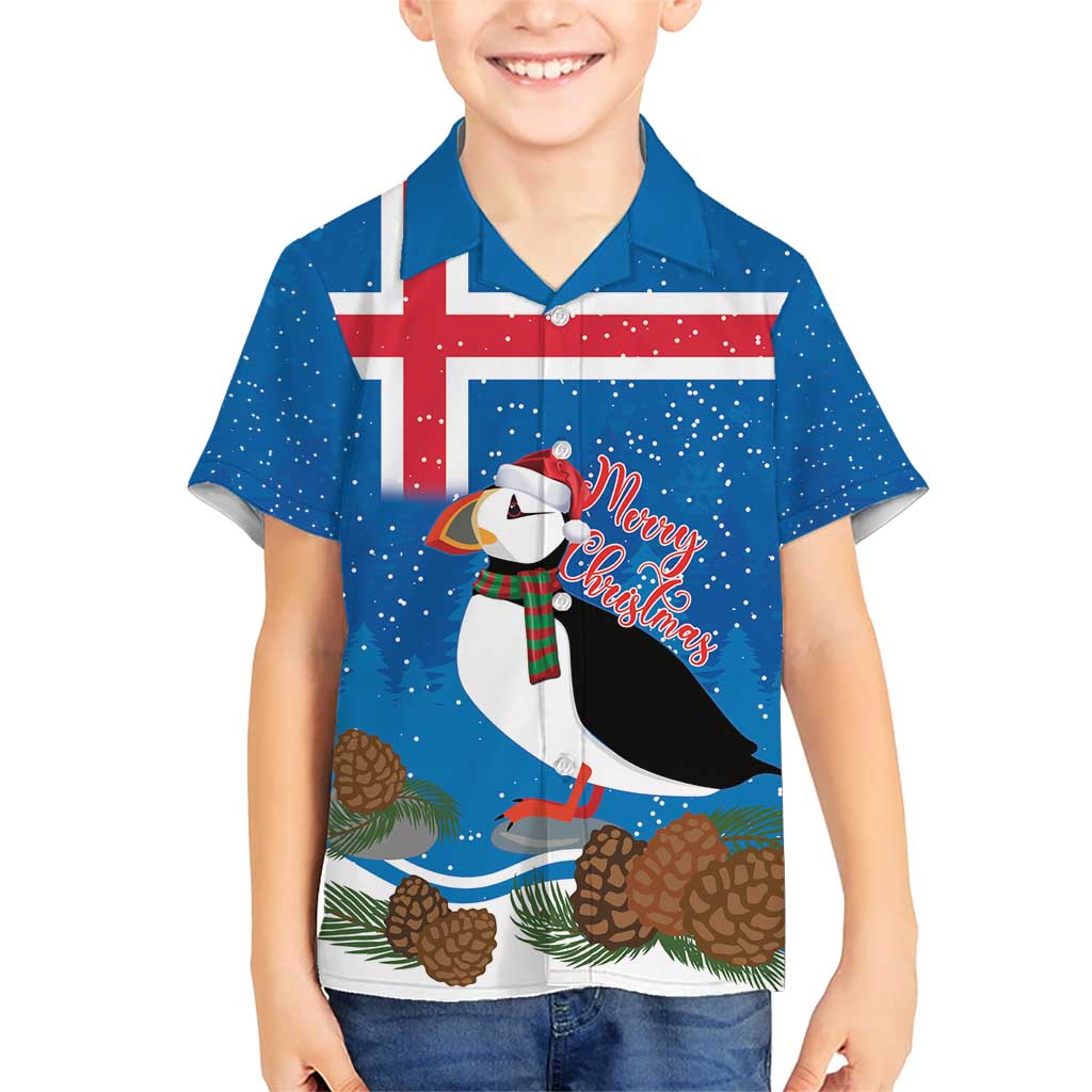 Personalised Iceland Christmas Hawaiian Shirt Puffin Santa Winter Flag Style - Wonder Print Shop