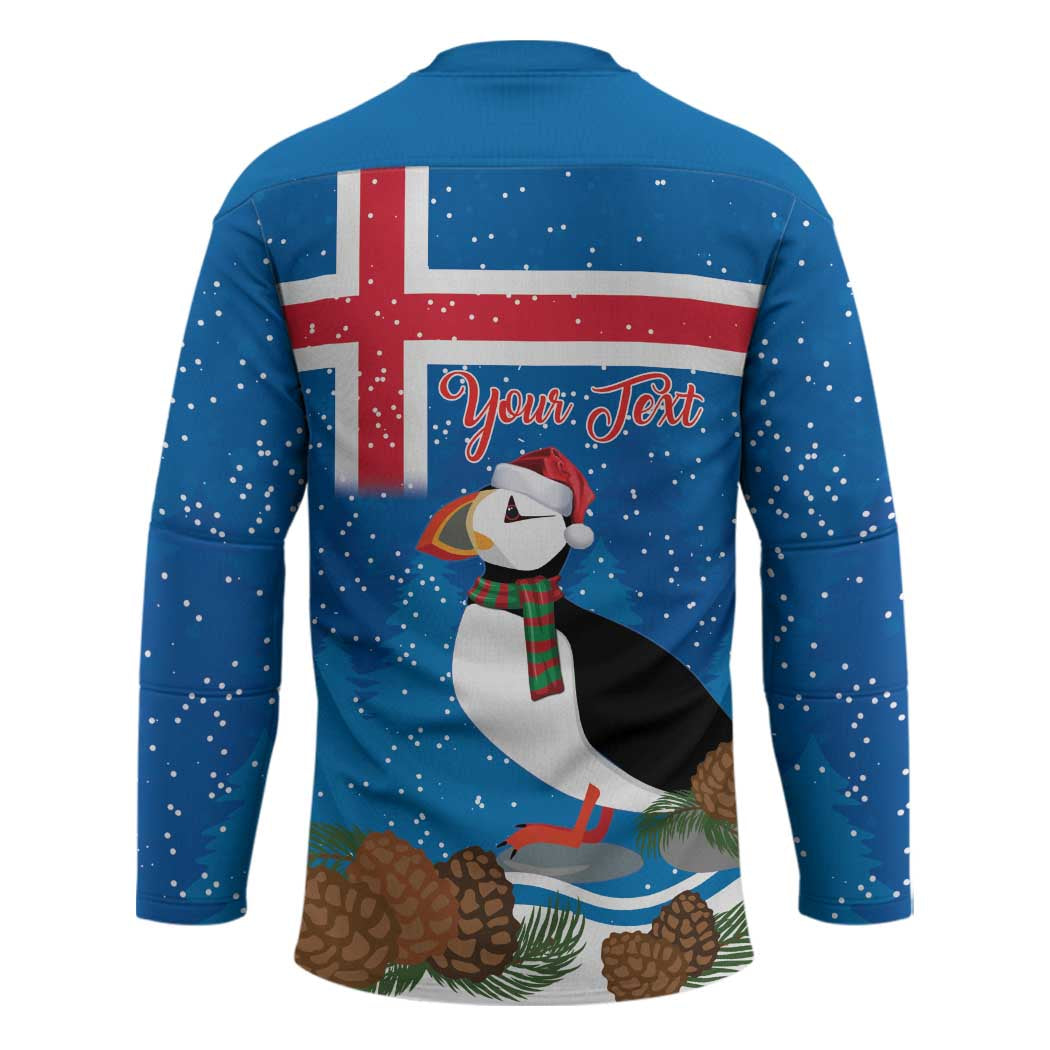 Personalised Iceland Christmas Hockey Jersey Puffin Santa Winter Flag Style - Wonder Print Shop