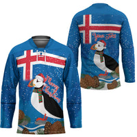 Personalised Iceland Christmas Hockey Jersey Puffin Santa Winter Flag Style - Wonder Print Shop