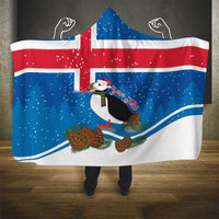 Personalised Iceland Christmas Hooded Blanket Puffin Santa Winter Flag Style - Wonder Print Shop